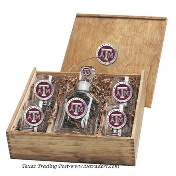 Texas A&M Decanter & Glasses Gift Set-Made in the USA