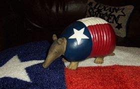 Texas Flag Armadillo Piggy Bank