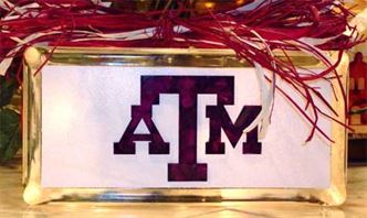 Texas A&M on Lighted Glass Block