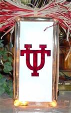University of Texas Logo on Lighted Glass Block