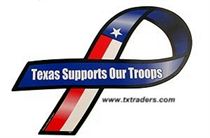 Texas Supports Our Troops Magnetic Car Ribbon