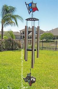 Texas Stained Glass Pewter Wind Chimes - 50"