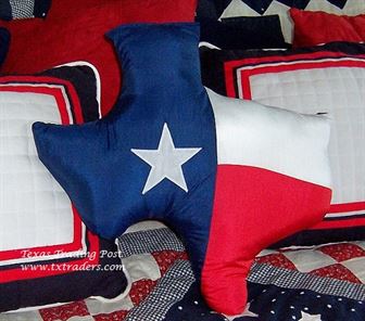 Texas Flag Pillow in the Shape of Texas