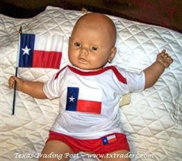 Baby Red Ring Romper with Texas Flag