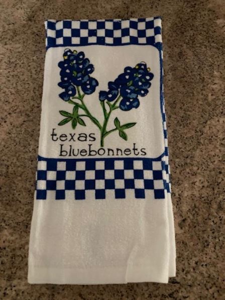 Kitchen or Bathroom Texas Bluebonnets Hand Towel