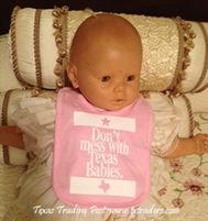 Baby Bib - Don't Mess with Texas Babies - Pink