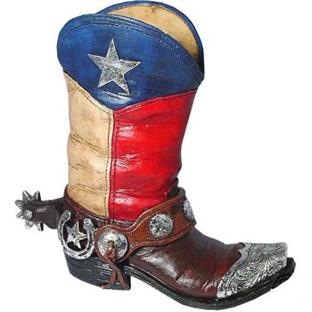 Texas Flag Boot Planter - Perfect for Texas Silk Flowers