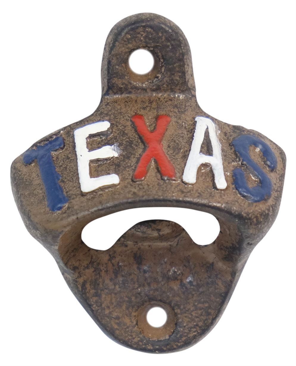 Old Timey Bottle Cap Opener with Texas