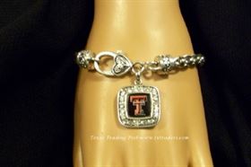 Tech - Blingy Bracelet with Texas Tech Logo and Brighton-Style Clasp