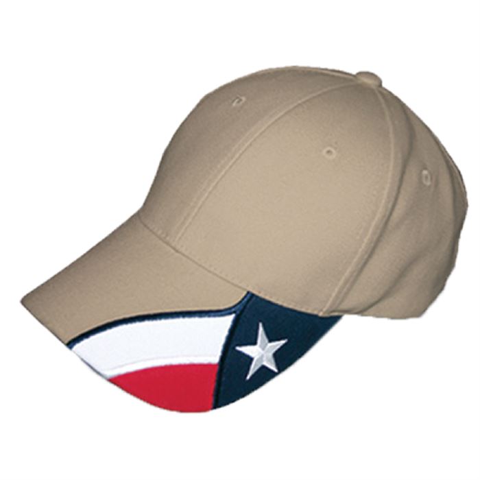 Cap in Khaki with the Texas Flag 