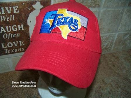 Texas Cap with State Flag and Map of Texas