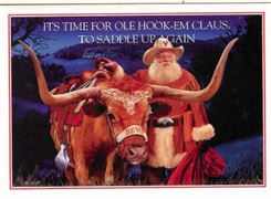 Texas Christmas Cards-"Hook 'em Claus"- U. T. 