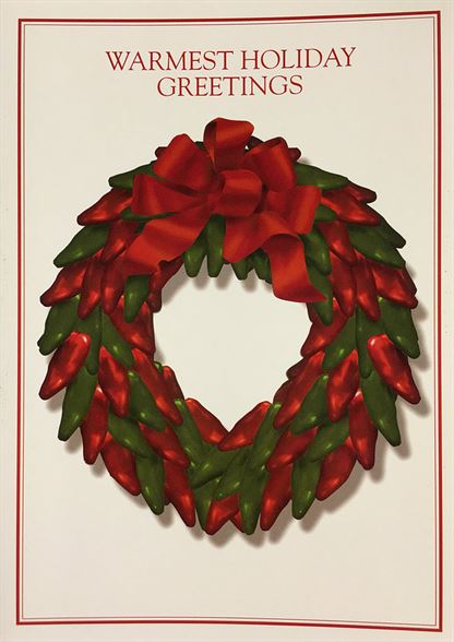 Texas Christmas Cards-Texas Jalapeno Wreath