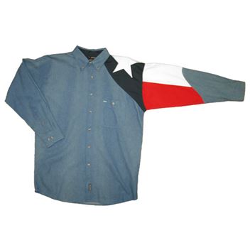 Men's Denim Shirt with the Texas Flag