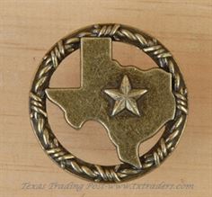 Drawer Pull or Door Knob with the Map of Texas