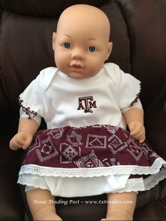Baby Girl Bandana Dress with Texas A&M Logo