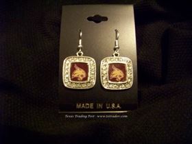 Bobcats - Blingy Earrings with Texas State Bobcats 