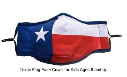 Texas Flag Mask Cloth Face Cover - For Kids 6 & Up