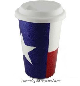 Texas Travel Mug - Sparkly Texas Flag