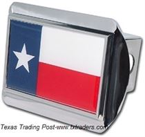 Texas Flag Chrome Trailer Hitch Cover