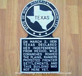 Histerical Plaque - On March 2, 1836... Texas Histerical Sign