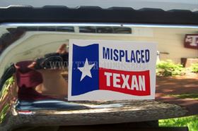Misplaced Texan - Mini Texas Bumper Sticker