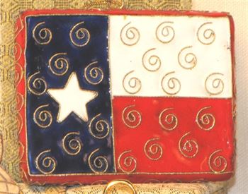 Cloisonne Texas Flag Ornament 