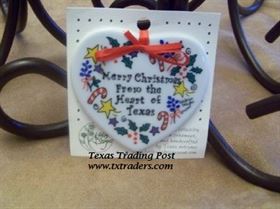 Texas Ornament "Merry Christmas From the Heart of Texas"