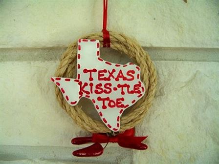 Texas Kiss-tle Toe Christmas Ornament
