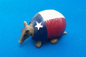 Mini Armadillo Ornament in the Texas Flag