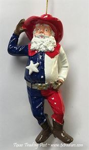 Texas Christmas Ornament - Cowboy Santa