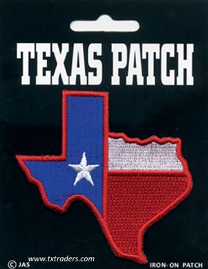 Iron-On Texas Shaped Flag Patch