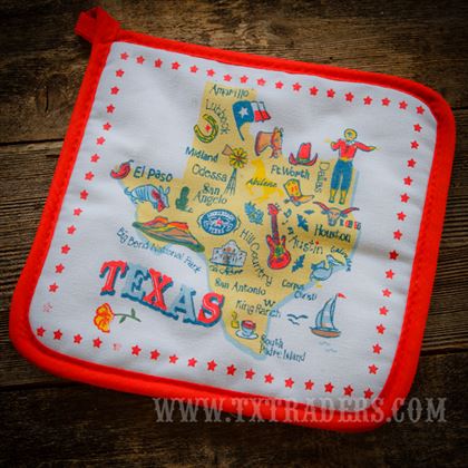 Potholder with Texas Cities