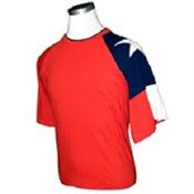 Texas T-Shirt with the Texas Flag on the Sleeve-Red
