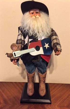 18" Texas Christmas Santa with his Texas Guitar