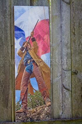 Barnwood Art - Cowboy with Texas Flag 