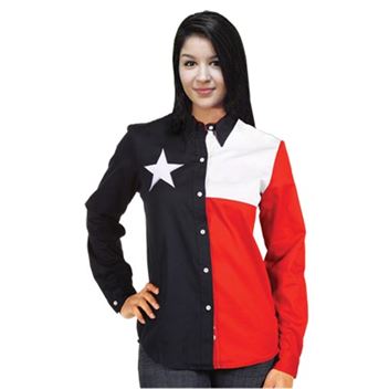 Texas Flag Ladies Long Sleeve Shirt 
