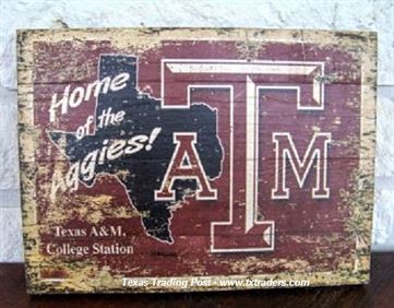 Vintage Texas Sign - Home of the Texas Aggies