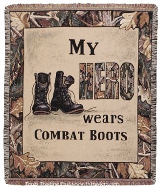 Afghan My Hero Wears Combat Boots-Armed Forces Throw Blanket