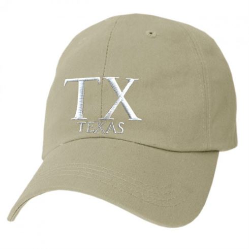 Texas Cap embroidered with TX and TEXAS