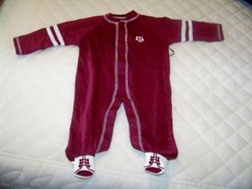 Baby Texas Aggie Romper & shoes with ATM Embroidered Logo 