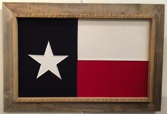 Antiqued Texas Flag in Barnwood Frame 20" x 28"