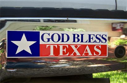 God Bless Texas Bumper Sticker
