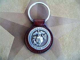 United States Marine Corps Key Ring - Leather Key Fob