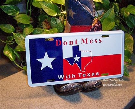 TH Graphics Dont Mess with Texas Aluminum License Plate 6x12