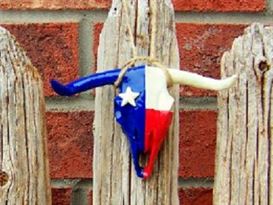 Texas Flag Longhorn Ornament