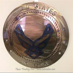 Military - United States Air Force - 16" Texas Metal Art