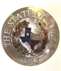 Texas Metal Art - The State of Texas -1845 
