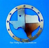 State of Texas with Lone Stars - Texas Metal Art