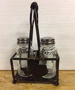 Texas Salt & Pepper Shakers in a Stand